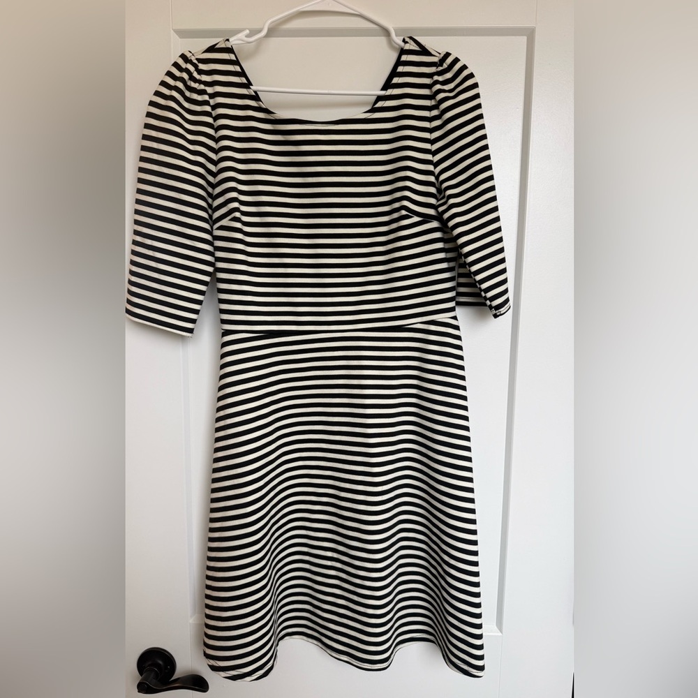Pixley Black and White Striped Sleeved Dress